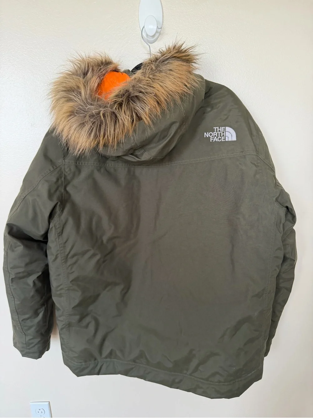 THE NORTH FACE Olive Green Mens McMurdo Down Parka Mens XXL Puffer Jacket Fur